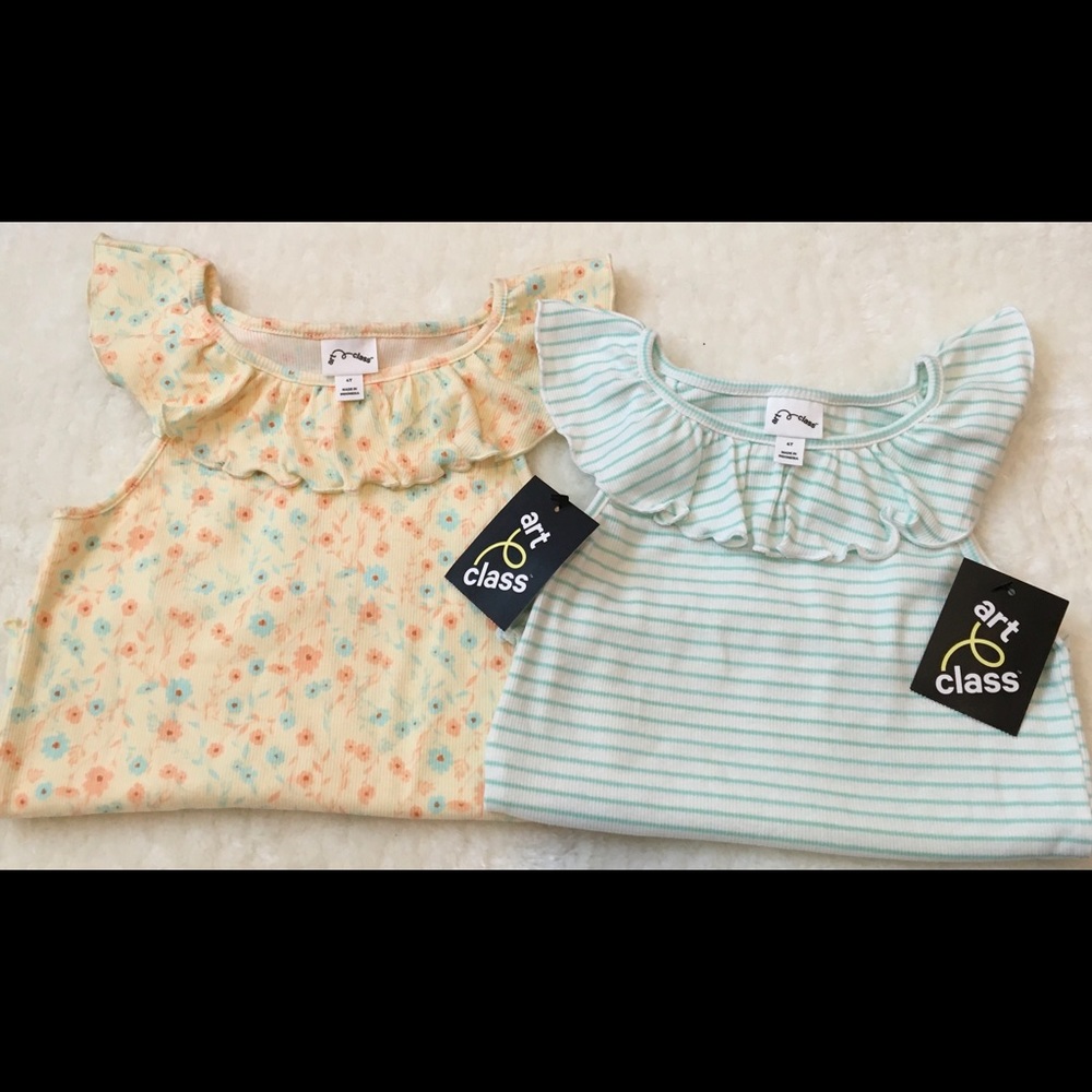 art class Toddler Girls’ Rib Ruffle Tank Tops (2)